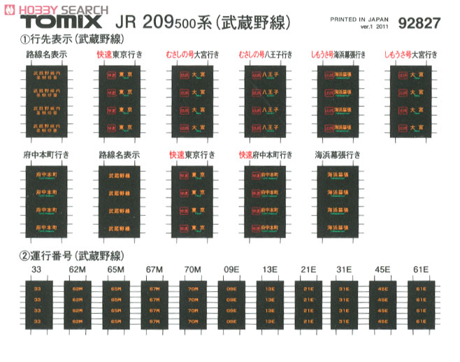JR 209-500系 通勤電車 (武蔵野線) セット (8両セット) (鉄道模型