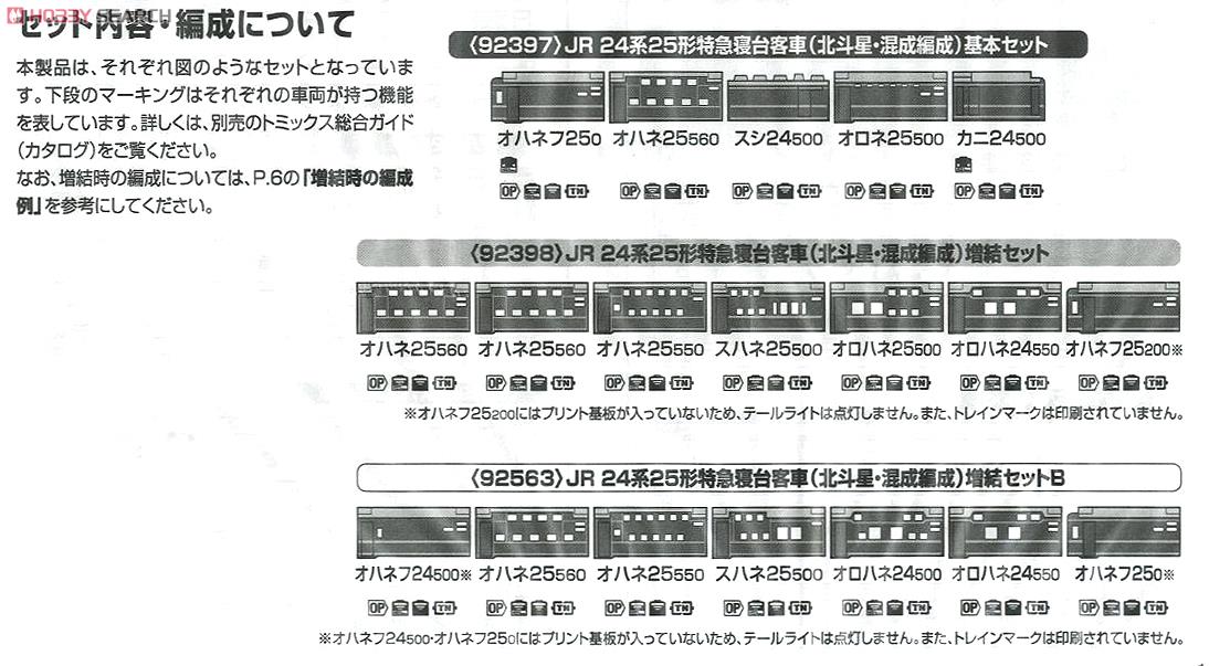 JR 24系25形特急寝台客車 (北斗星・混成編成) 増結セットB (増結B・7両