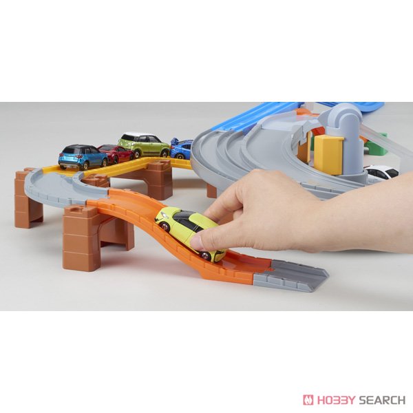 トミカとならんで走ろう! ダブルループ橋レールセット (プラレール