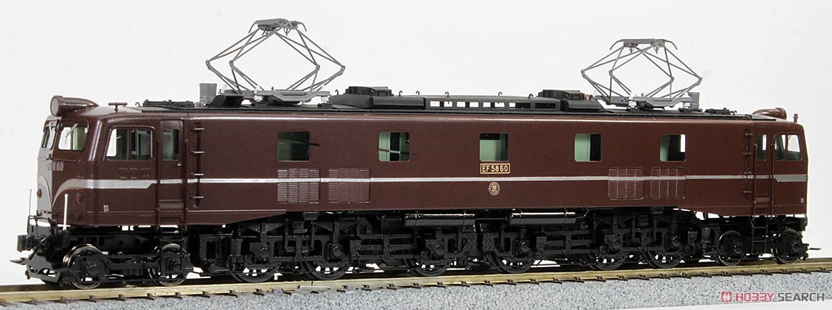 希少】国鉄EF58 21号機 電気機関車模型／金属製・展示台＆架線柱付き