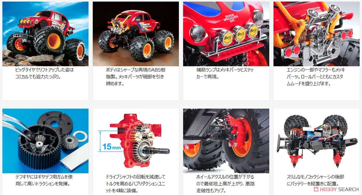 タミヤ モンスタービートルトレイル ハブリダクションギア1台分 タミヤ