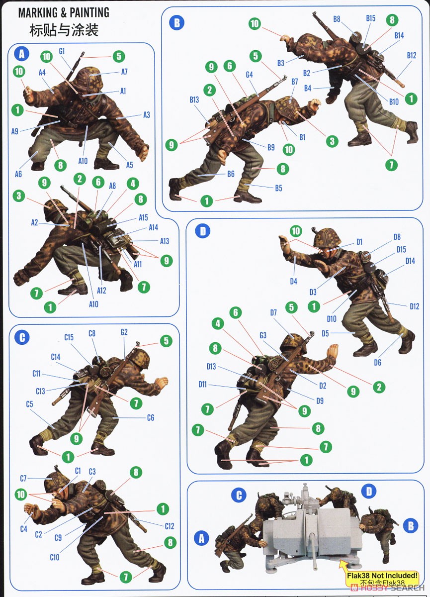 ドイツ 20mm Flak38 対空機関砲 クルーセット (武装親衛隊
