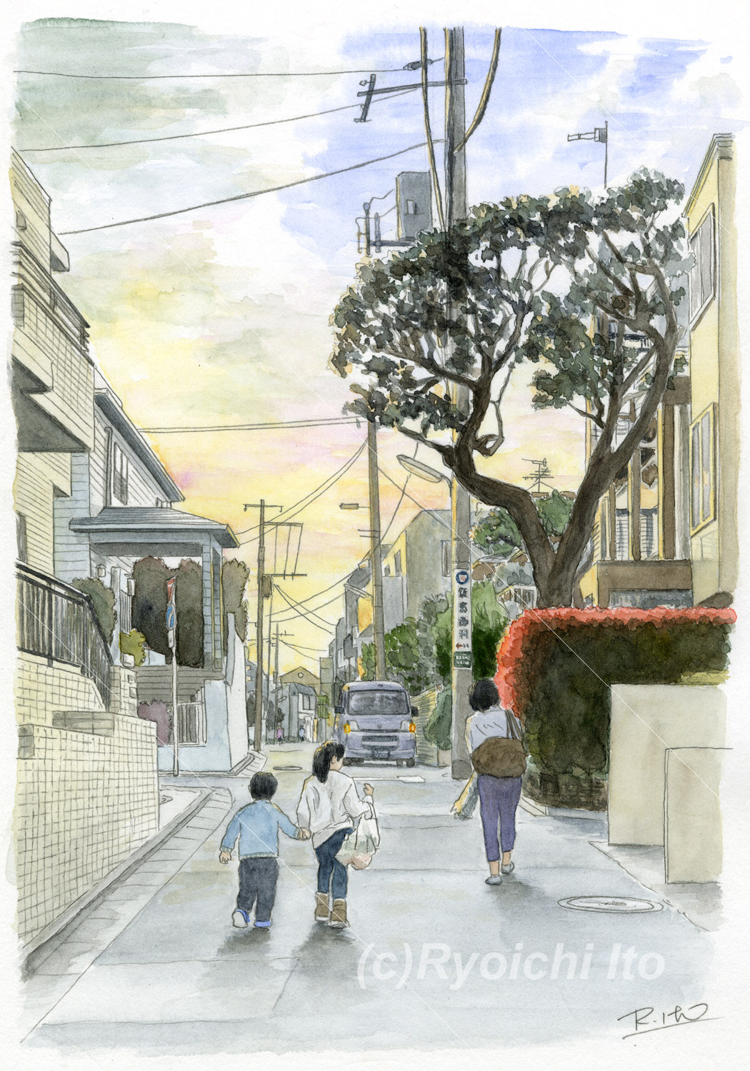 絵画 595 油絵/風景/街景/東京/下北沢/商店街/P8号 絵画 595 油絵/風景