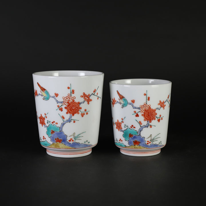 柿右衛門窯 錦梅鳥文湯呑(2客組) – ギャラリー一番館オンラインショップ