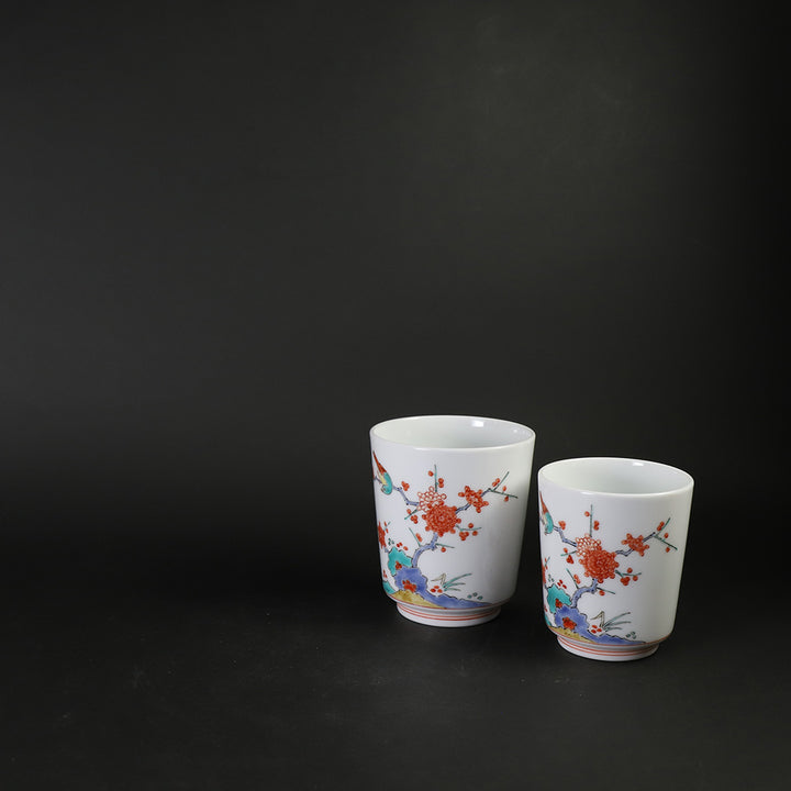 柿右衛門窯 錦梅鳥文湯呑(2客組) – ギャラリー一番館オンラインショップ