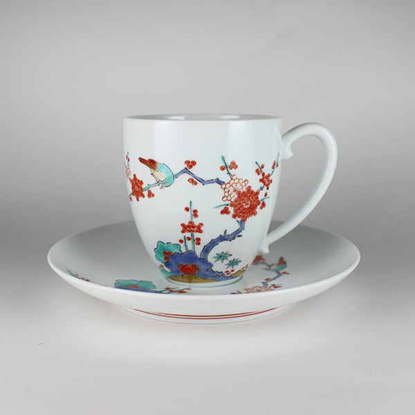 柿右衛門窯 錦梅鳥文碗皿 – ギャラリー一番館オンラインショップ