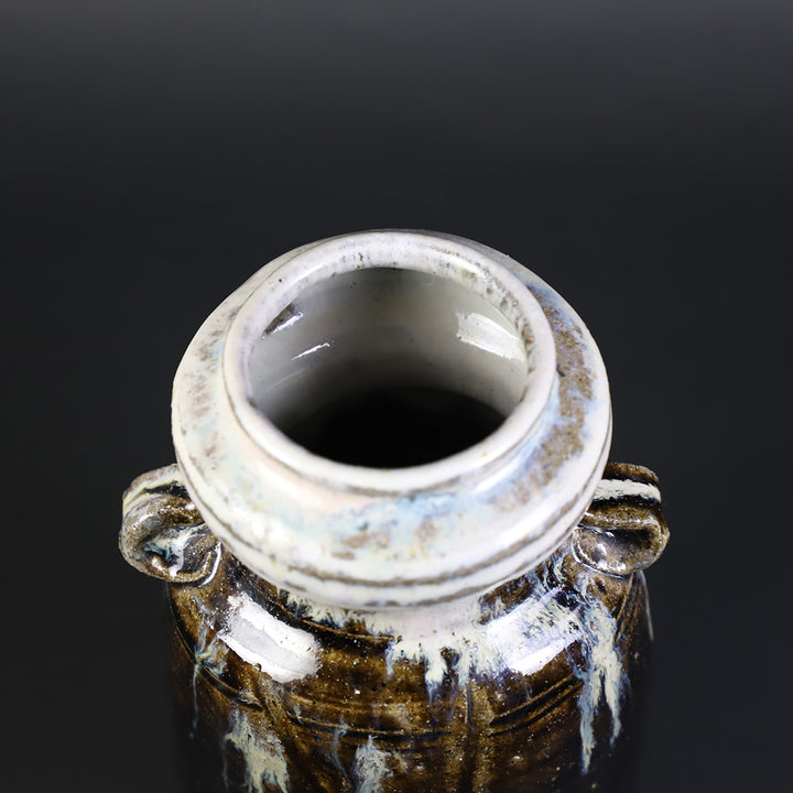 十四代中里太郎右衛門 作 叩き朝鮮唐津耳付花入 – ギャラリー一番館