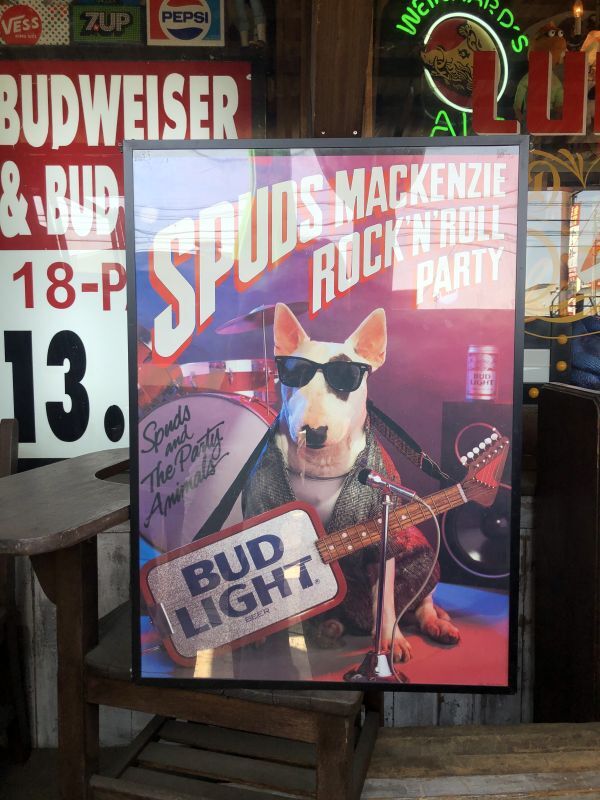 Rare80s Spuds Mackenzie BUDLIGHTフレームパネル Rare80s Spuds