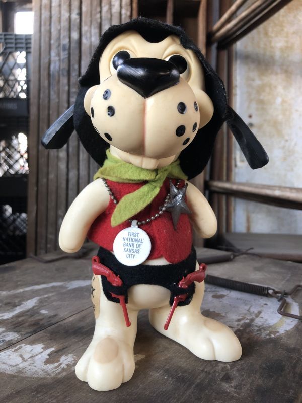 60s Vintage Roy Des of Fla Dog Coin Bank Sheriff Red (B536