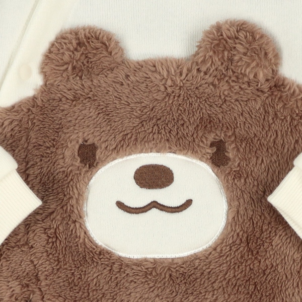 裏起毛切り替えくま・恐竜長袖ロンパース | 西松屋オンラインストア