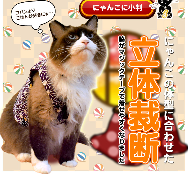 ゴロにゃんオリジナル 猫服 あったか ちゃんちゃんこ にゃんこに小判