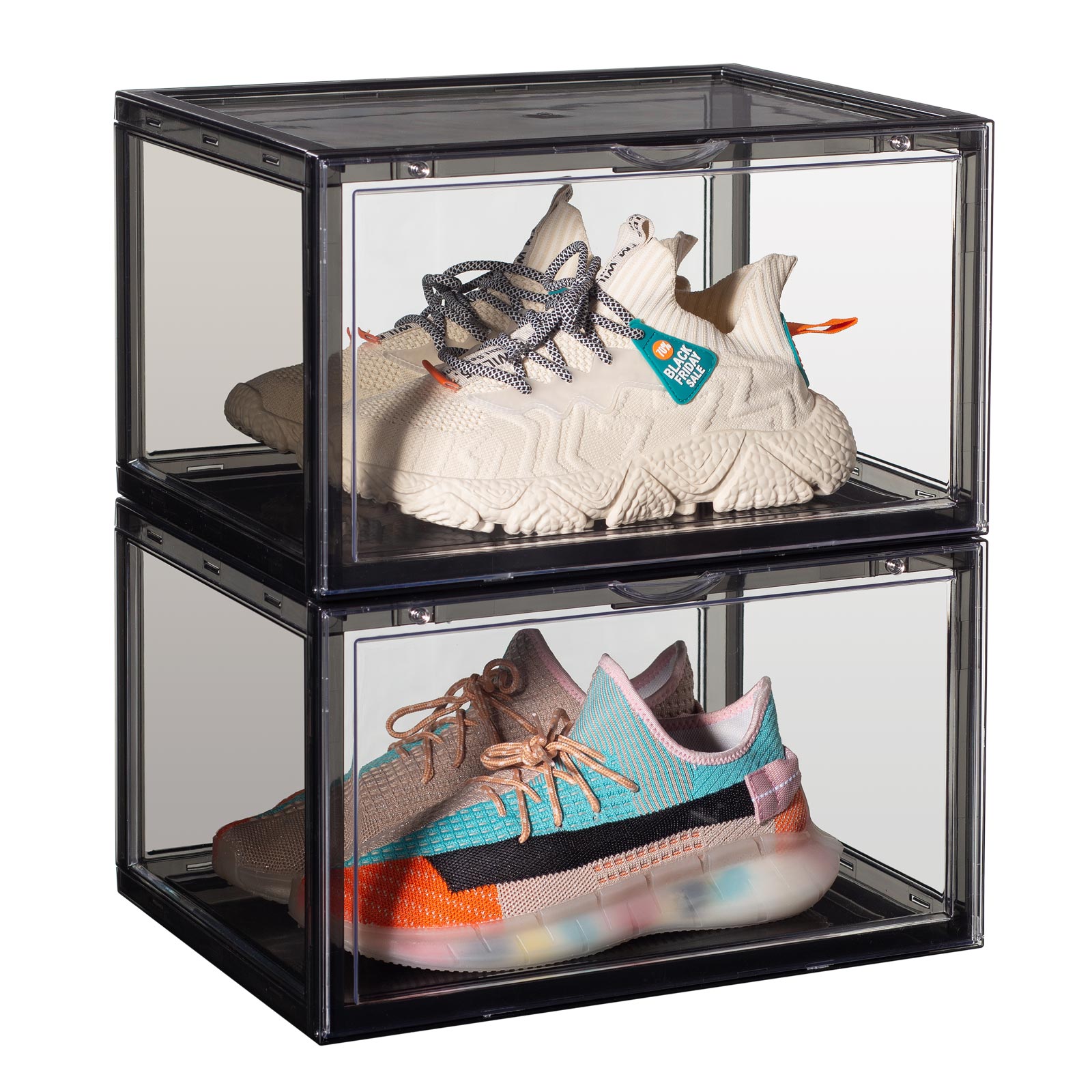 八番屋 / シューズボックス スニーカーボックス クリア ブラック 2個