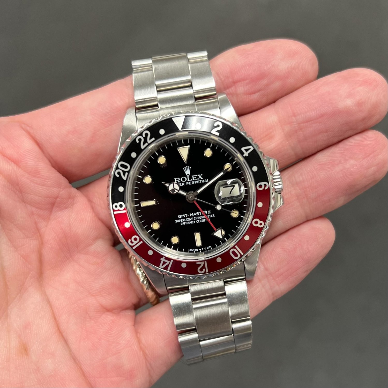 ロレックス GMTマスターII Ref.16760 赤/黒ベゼル ヴィンテージ 255079