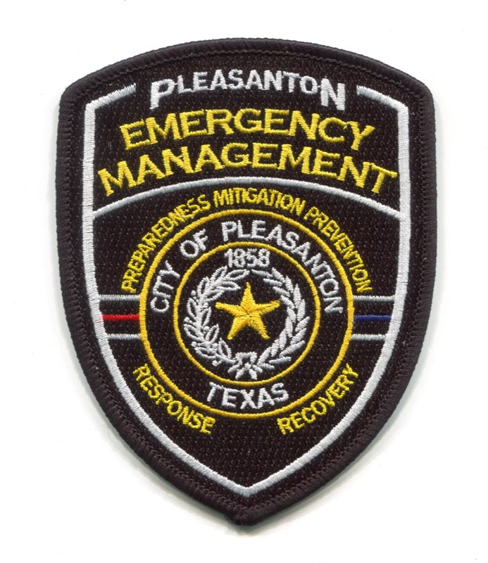 Pleasanton Emergency Management Fire Police Department Patch Texas