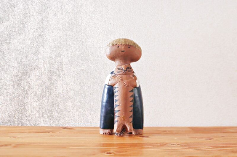 Lisa Larson リサラーソン UNGAR Pelle 少年と猫 希少 Lisa Larson