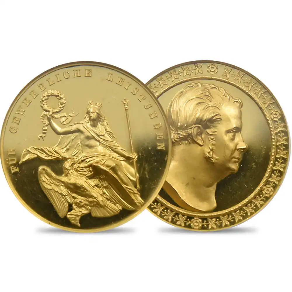 プロイセン nd1850 ヴィルヘルム4世 16ダカット試作金メダル PCGS