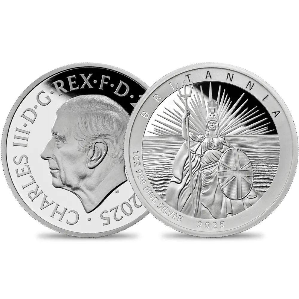 2025 チャールズ3世 ブリタニア 2ポンド1オンスプルーフ銀貨 未鑑定 箱