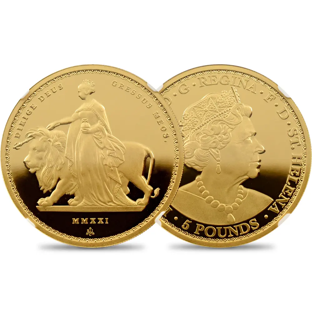 2019年 エリザベス女王 ウナとライオン銀貨 5オンスMS66 金貨【最高