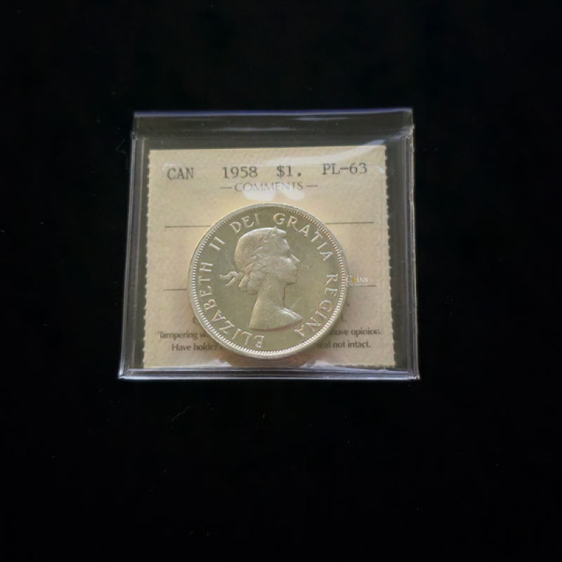 1958 (1858-) Canada $1 British Columbia Centennial Silver Dollar