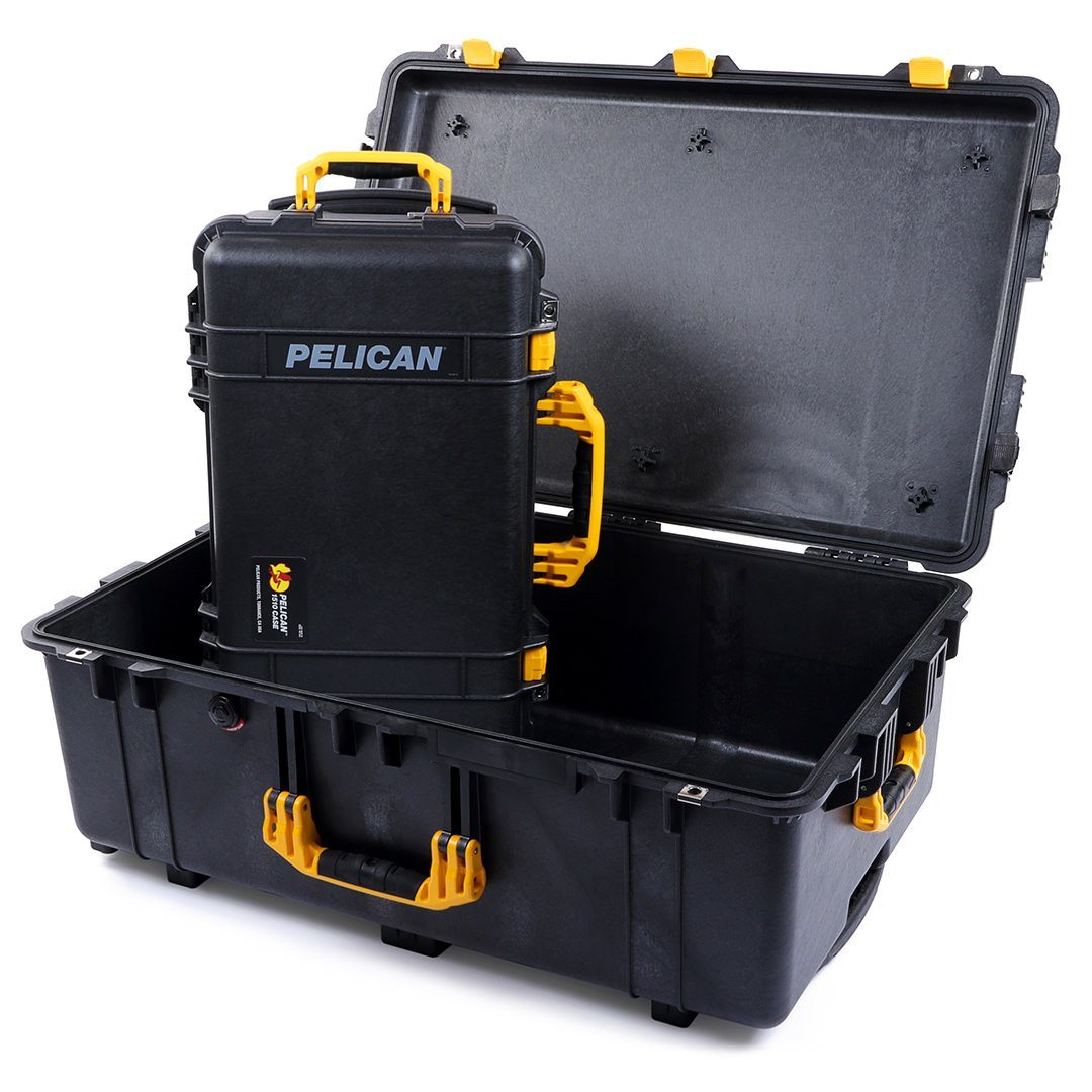 Pelican 1510 & 1650 Case Bundle, Black with Yellow Handles
