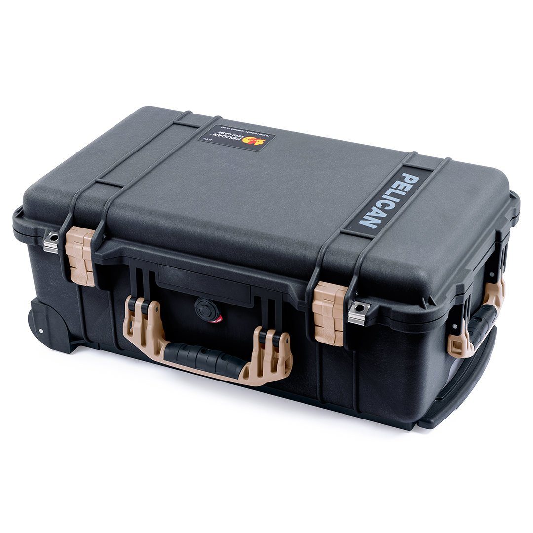 Pelican 1510 Case Black with Desert Tan Handles & Latches - ColorCase