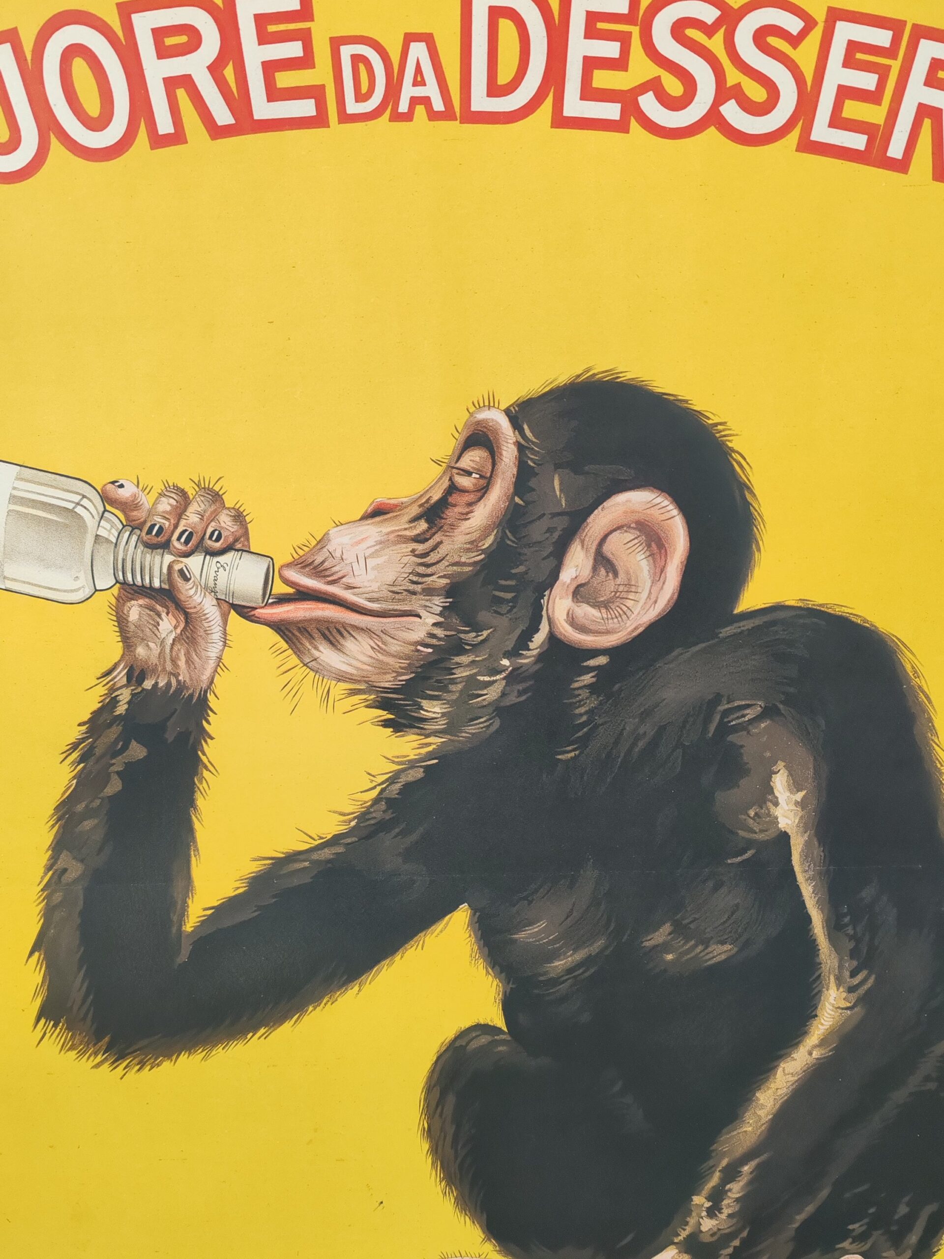 Original 1925 Anisetta Evangelisti Poster – The Drunken Monkey