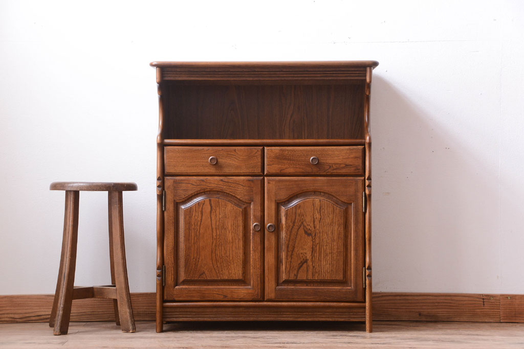 カリモク ラタン 藤 収納 整理 棚 コンソール 電話台 飾り棚 カリモク