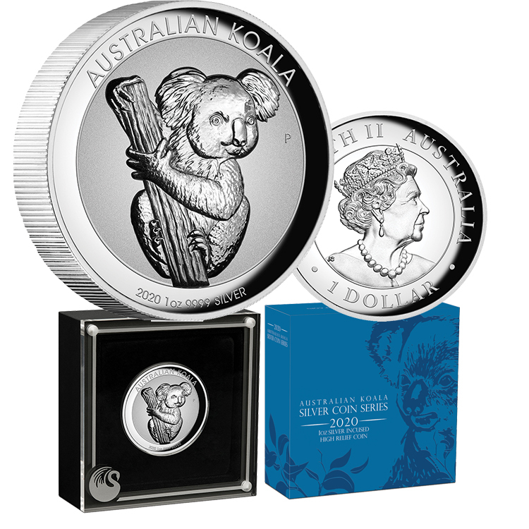 2020 $1 Australian Koala Incused 1oz Silver Proof Coin - Comm Coinage