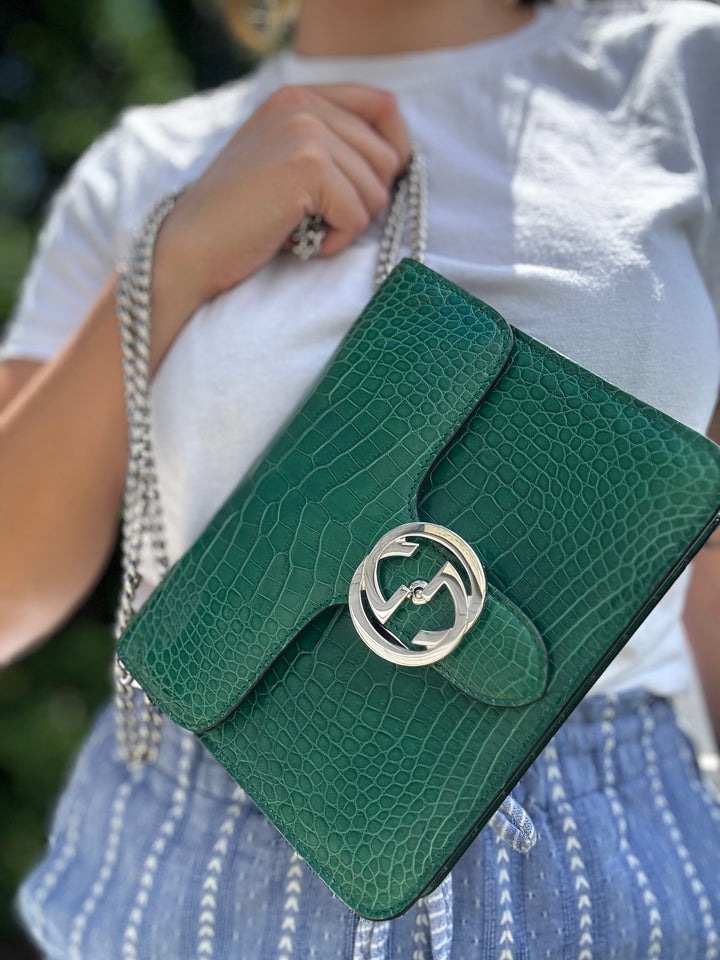 Gucci Dollar Crocodile Interlocking GG Bag - Consigned Designs