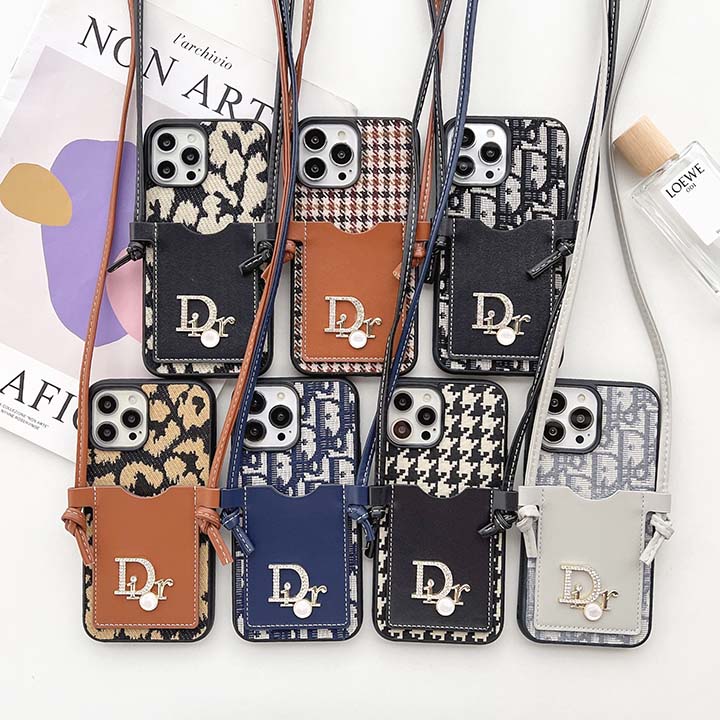 ショルダー ディオールiphoneケース斜め掛け キラキラiphone16/16pro