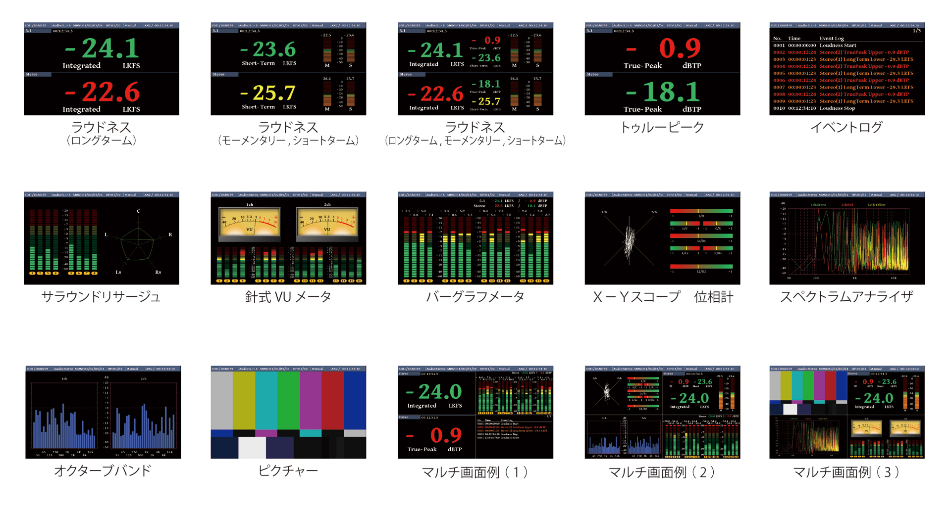 DVI出力付きマルチオーディオメータ機能装備／ラウドネスメータ 3G