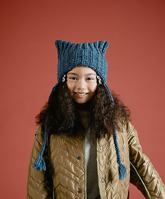 CA4LAカシラ フォックスファー ポンポン ニット帽 モヘア シルク混