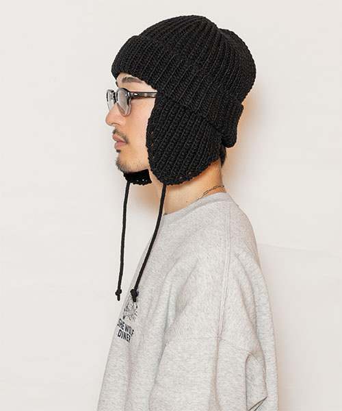 VICTIM x CA4LA EAR FLAP KNIT CAP(ONESIZE BLACK): ニットキャップ