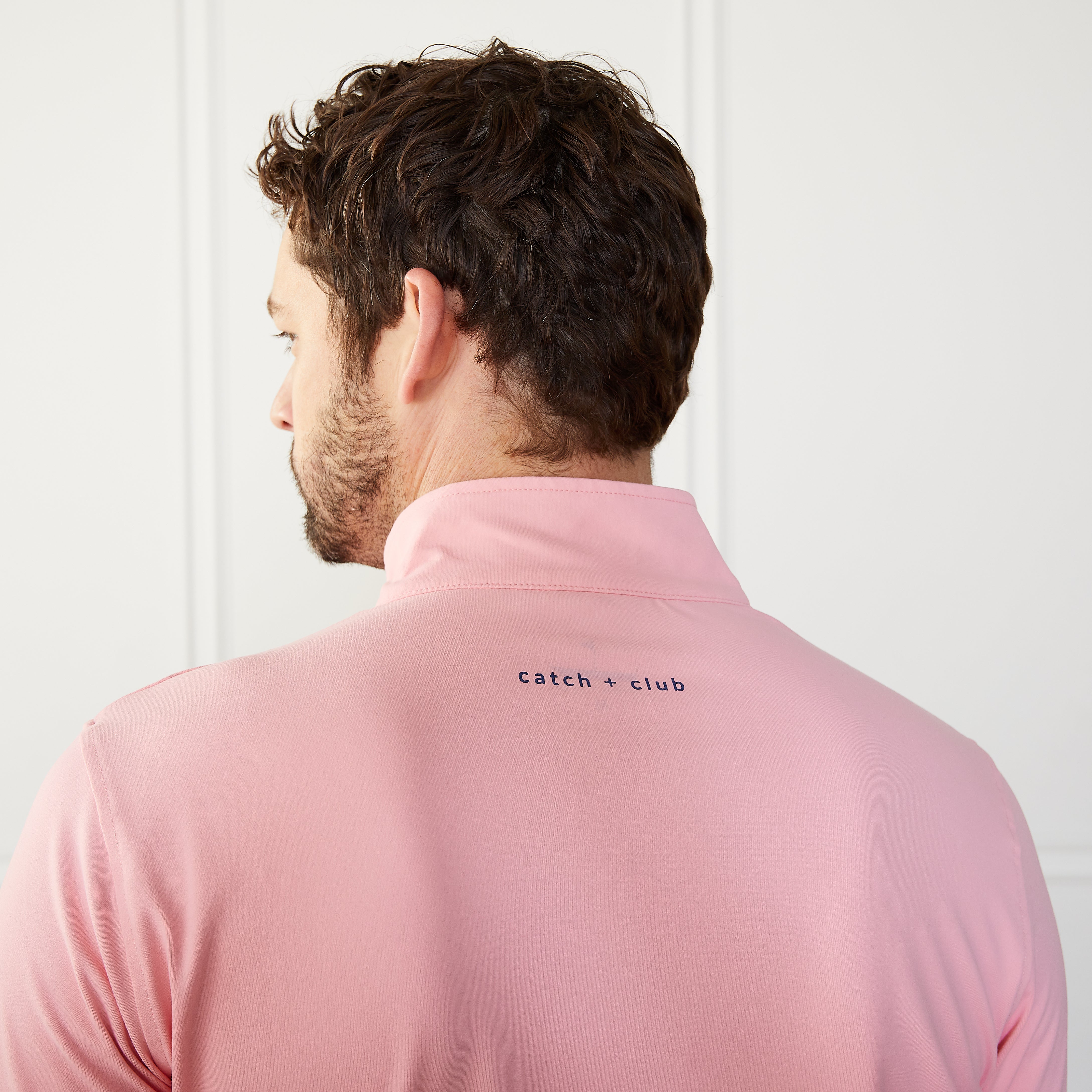 Men's 1/4 Zip Pullover Pink | Catch + Club – Catch and Club