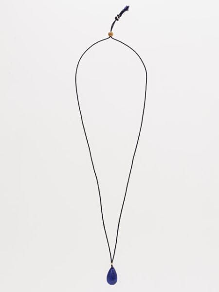 ラピスラズリ絹紺紐ネックレス(屋久杉 K14GFD): 『岩座(いわくら