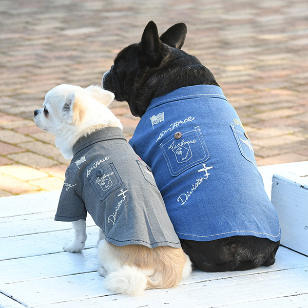 ウォッシュデニムパーカー イタグレ服 ハンドメイド ウォッシュデニム