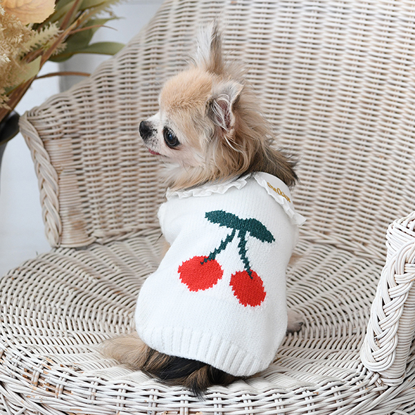 ONE OCTAVE（ワンオクターヴ）さくらんぼニット | 犬服・ドックウェア