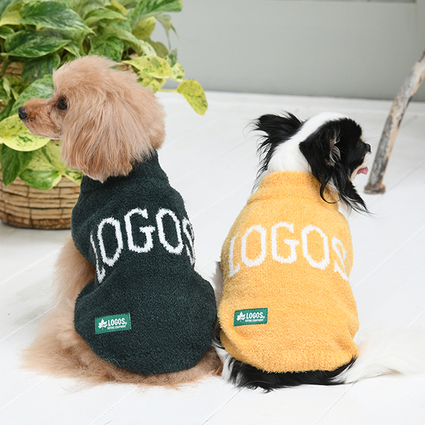 ネイビーリブニットの犬の服