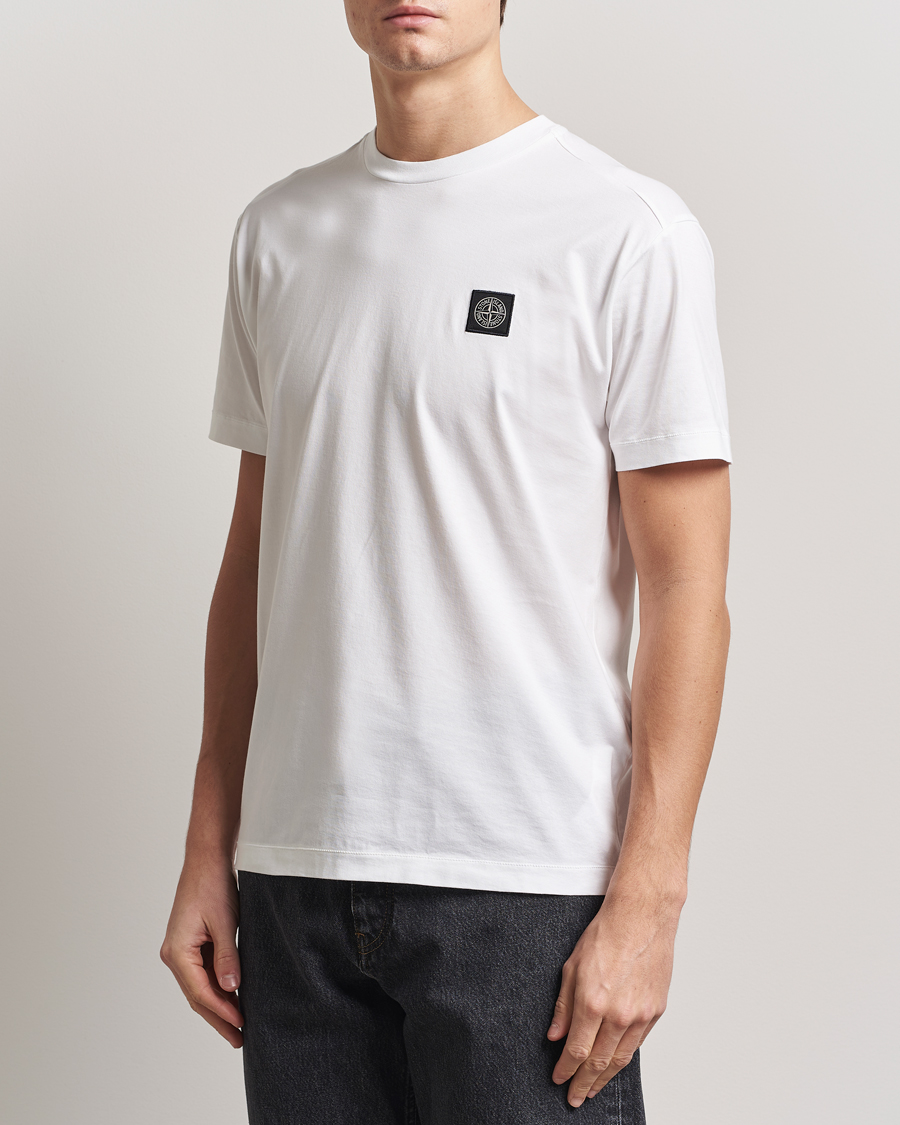 Stone Island Garment Dyed Cotton Jersey T-Shirt White at