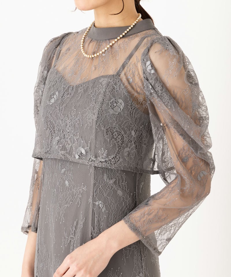 Dorry Doll ボレロレイヤーレースドレス チャコールグレー 結婚式