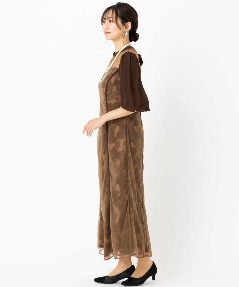 Leja ブラウンレース マーメイド パーティードレス Leja ブラウン