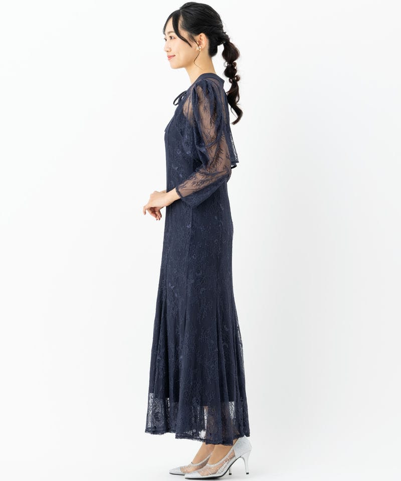 Dorry Doll ボレロレイヤードレースドレス ネイビー L ボレロ