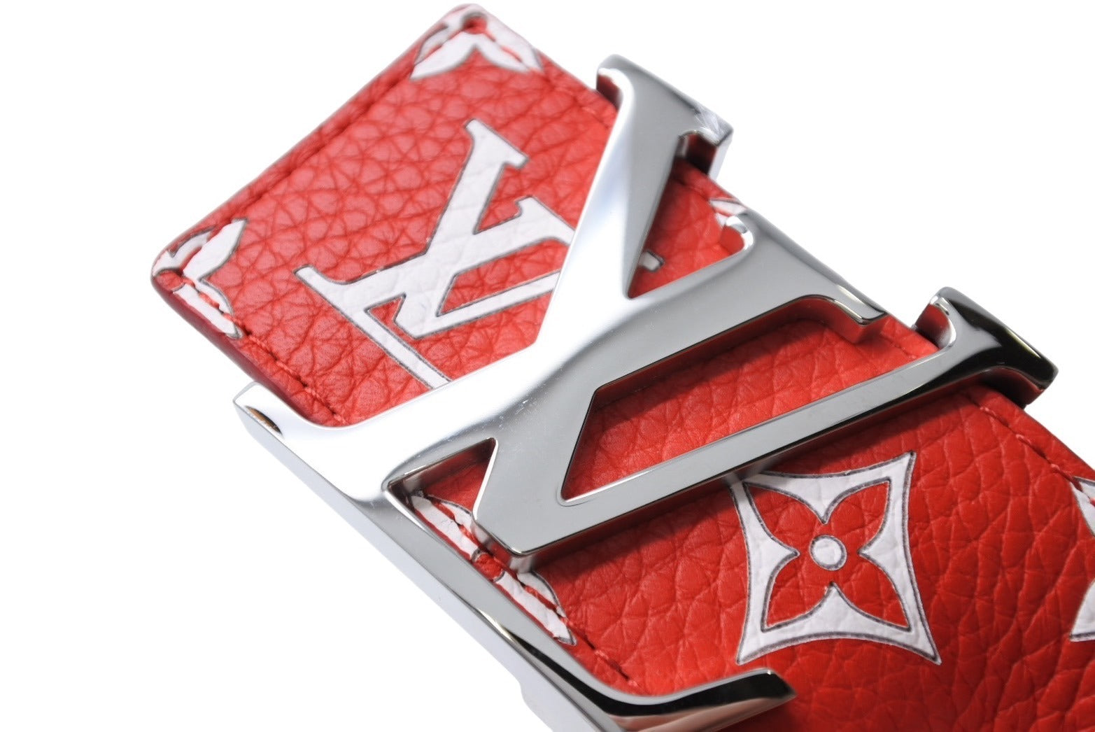 正規品Louis Vuitton 赤 モノグラム ベルト メンズ レッド（赤）系