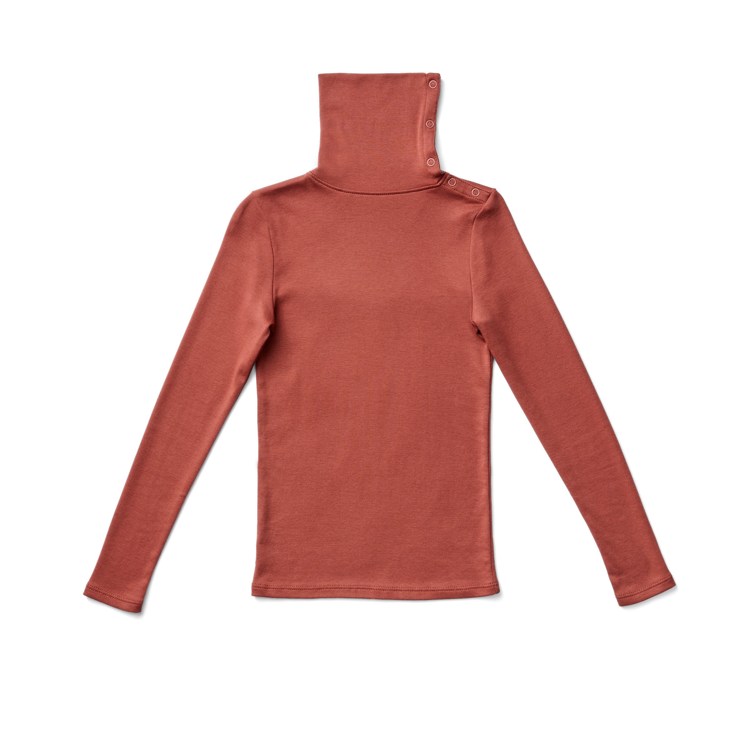 Soor Ploom Long Sleeve Snap Turtleneck - Terracotta – Casp Baby