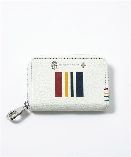 M カステルバジャック キーケース RF パス付 ホワイト グリーン二