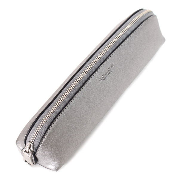 COACH】コーチ レザー メタリック ペンシルケース ポーチ ペンケース