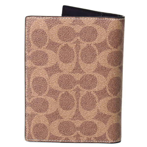 COACH】コーチ パスポートケース コーティングキャンバス レザー