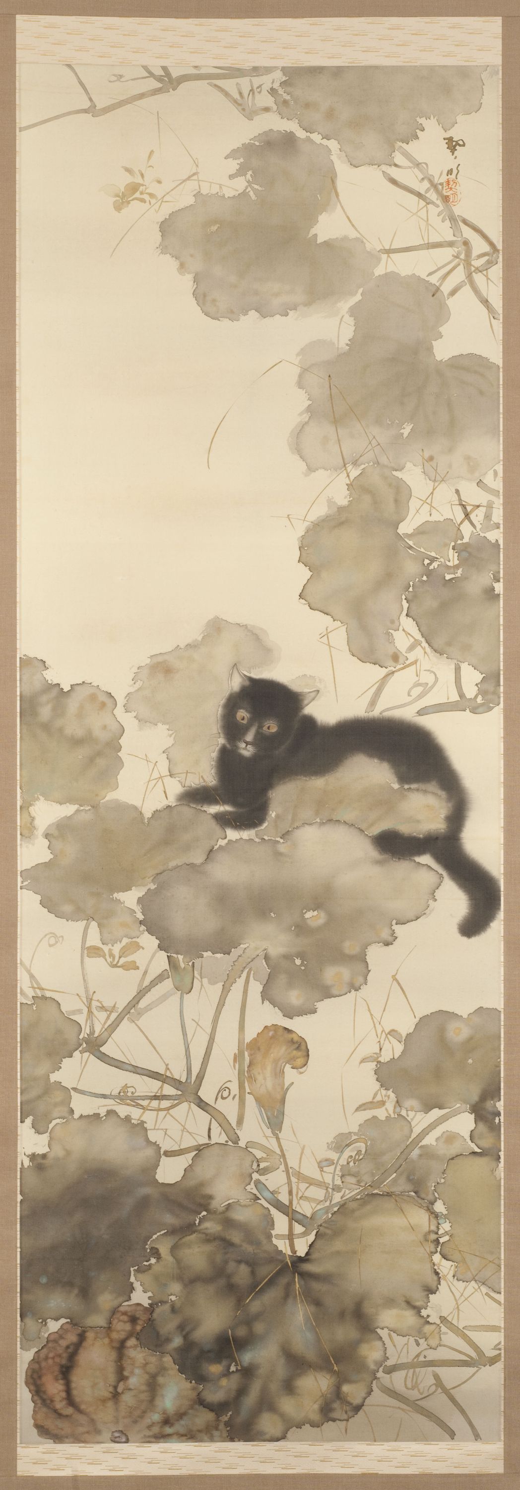 玉蜀黍に虫図】佐野光穂 2644 掛け軸 とうもろこし肉筆