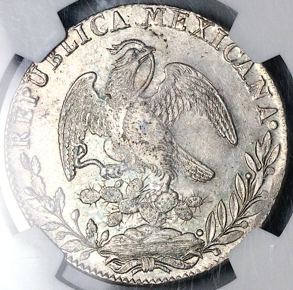 1827-Zs NGC MS 62 Mexico 8 Reales Zacatecas Rare Silver Coin POP 2