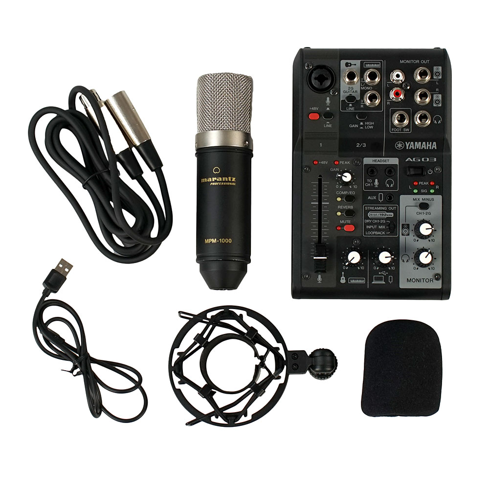 Yamaha AG03 MK2 & Marantz MPM-1000 YAMAHA AG03 MK2（マランツMPM